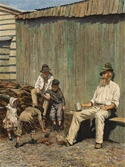 A Chip Off the Old Block, vintage artwork by Julian Rossi Ashton, 12x8" (A4) Poster