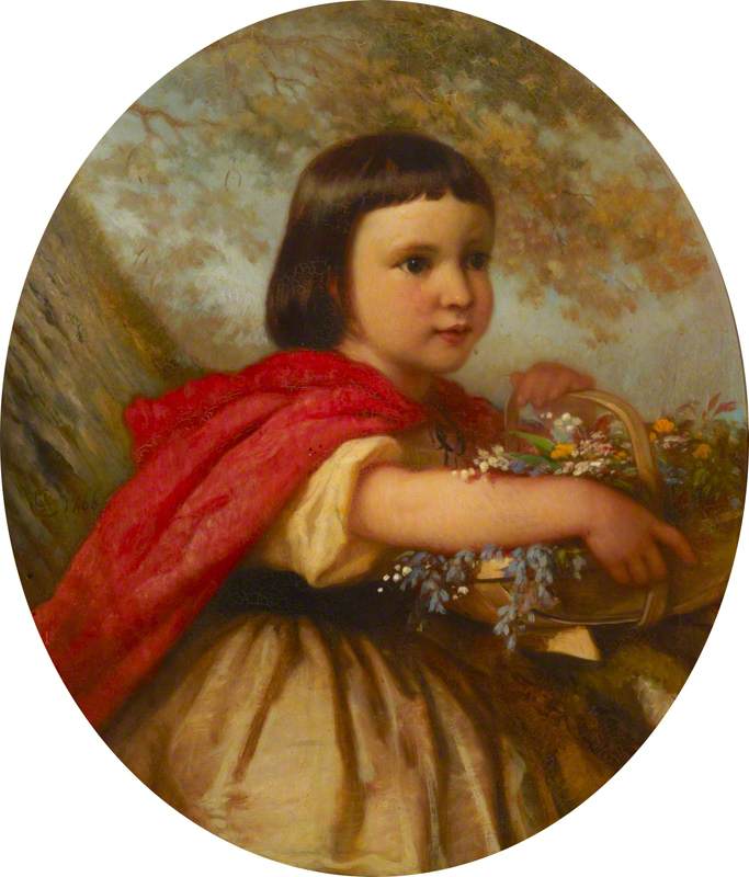 Gertrude Anne Hussey (1861–1921), Aged 4, vintage artwork by Charles Albert Ludovici, A3 (16x12") Poster Print