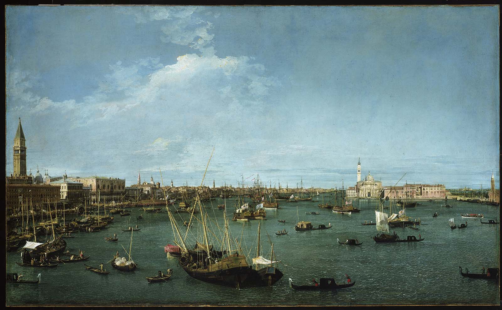 Bacino di San Marco, Venice, vintage artwork by Canaletto, 12x8" (A4) Poster