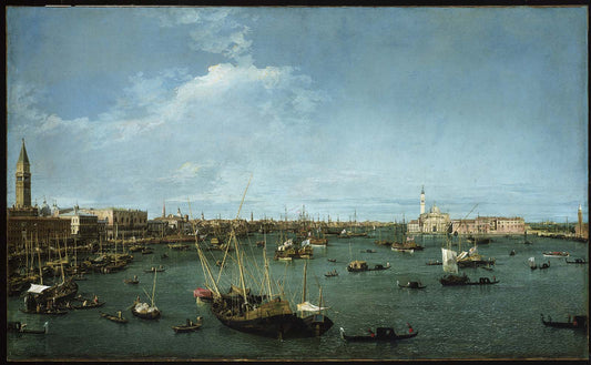 Bacino di San Marco, Venice, vintage artwork by Canaletto, 12x8" (A4) Poster