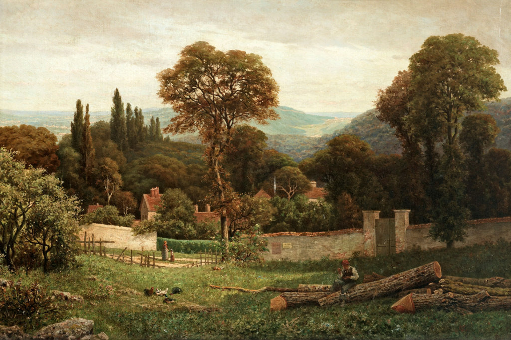 Figures in a summer landscape, vintage artwork by George Vicat Cole, 12x8" (A4) Poster
