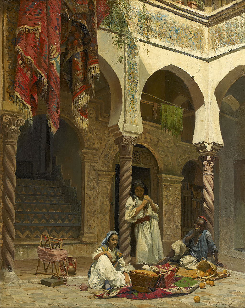 Interior of a Moorish House by Leon Girardet,A3(16x12")Poster