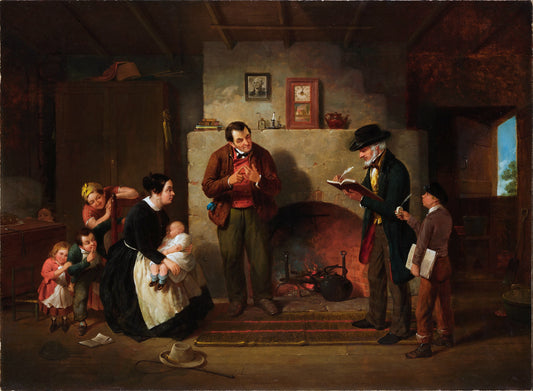 Taking the Census, vintage artwork by Francis William Edmonds, A3 (16x12") Poster Print