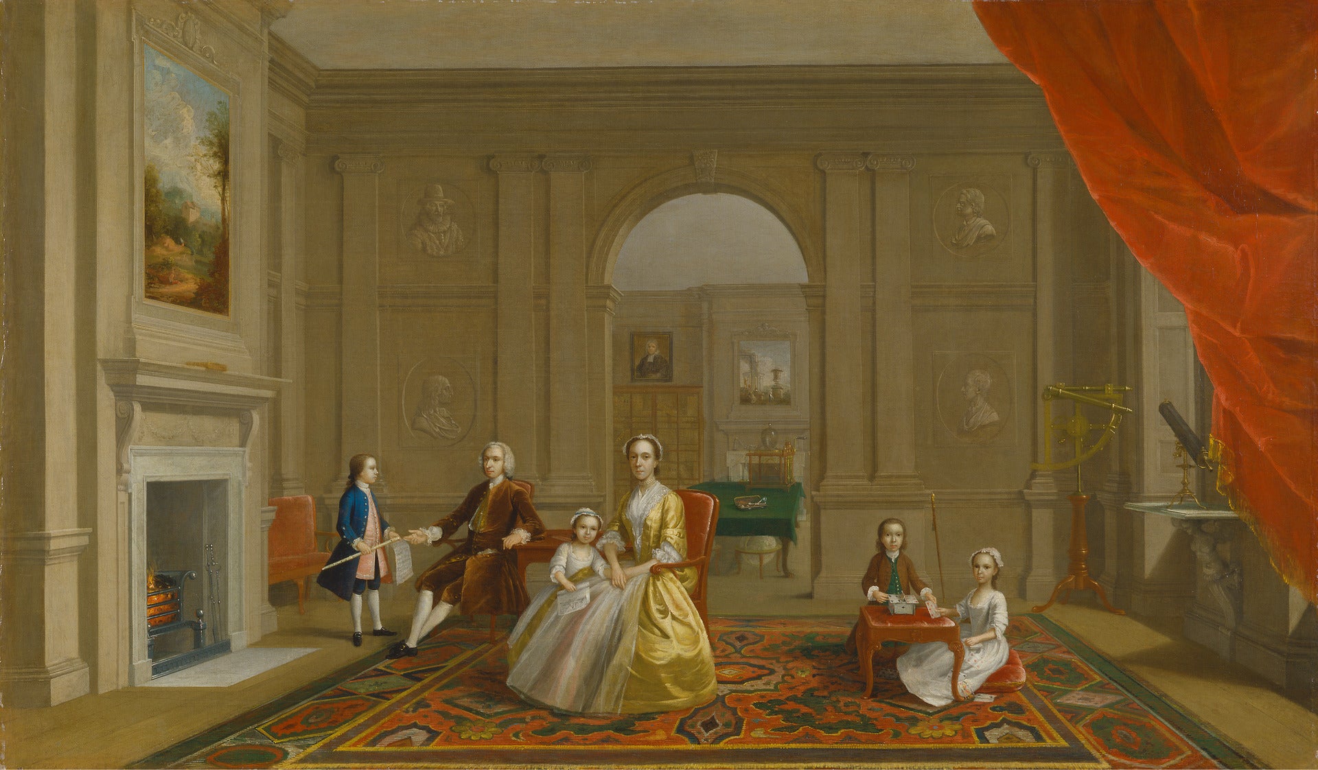 The John Bacon Family, vintage artwork by Arthur Devis, 12x8" (A4) Poster