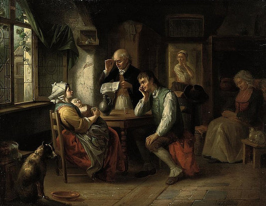 The Day’s News, vintage artwork by Theodore Gerard, 12x8" (A4) Poster