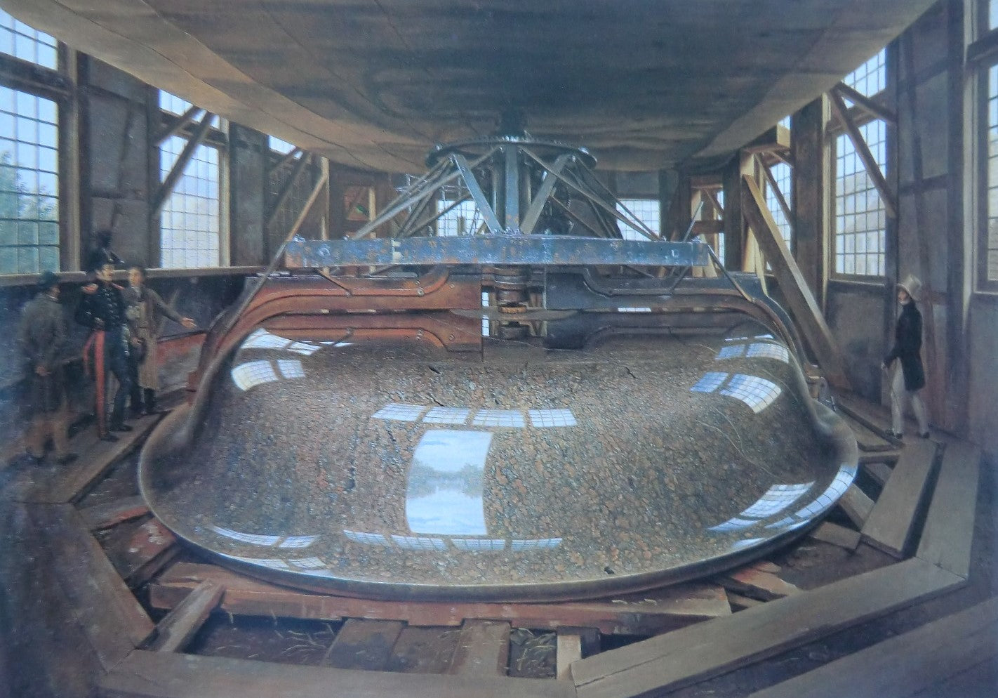 Polishing the Granite Basin for the Lustgarten, vintage artwork by Johann Hummel, 12x8" (A4) Poster