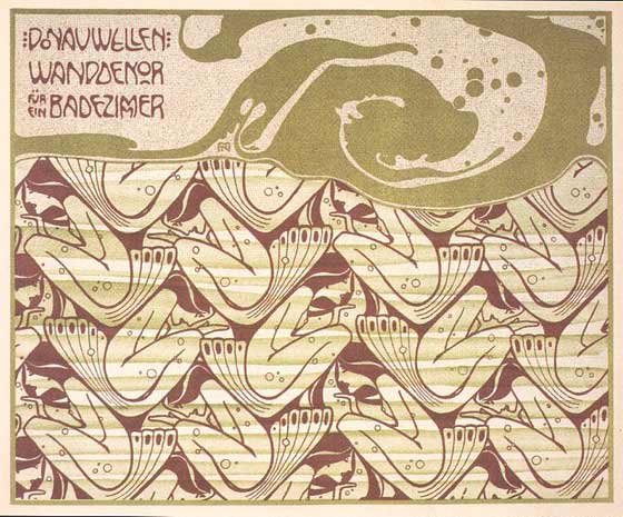 Danube Wellen by Koloman Moser,A3(16x12")Poster