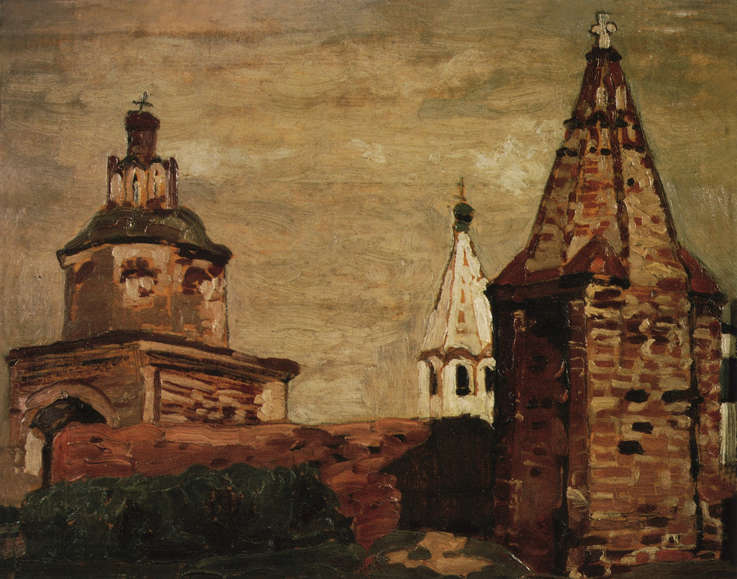 The Alexander Nevsky Monastery in Suzdal, vintage artwork by Nicholas Roerich, 12x8" (A4) Poster