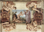 Creation of Eve (with ignudi and medallions), vintage artwork by Michelangelo, A3 (16x12") Poster Print