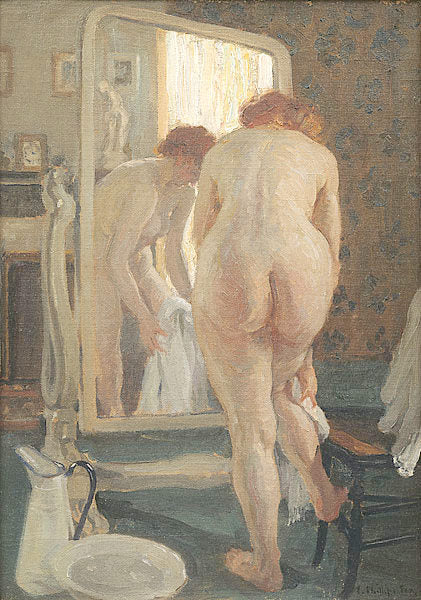 After the Bath, vintage artwork by Emanuel Phillips Fox, 12x8" (A4) Poster
