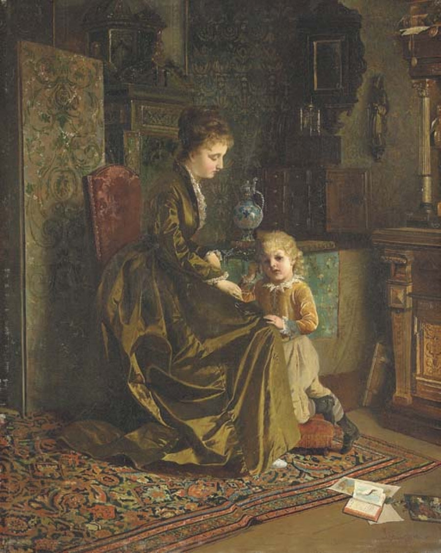 Grandfather's Watch, vintage artwork by Johann Hamza, 12x8" (A4) Poster
