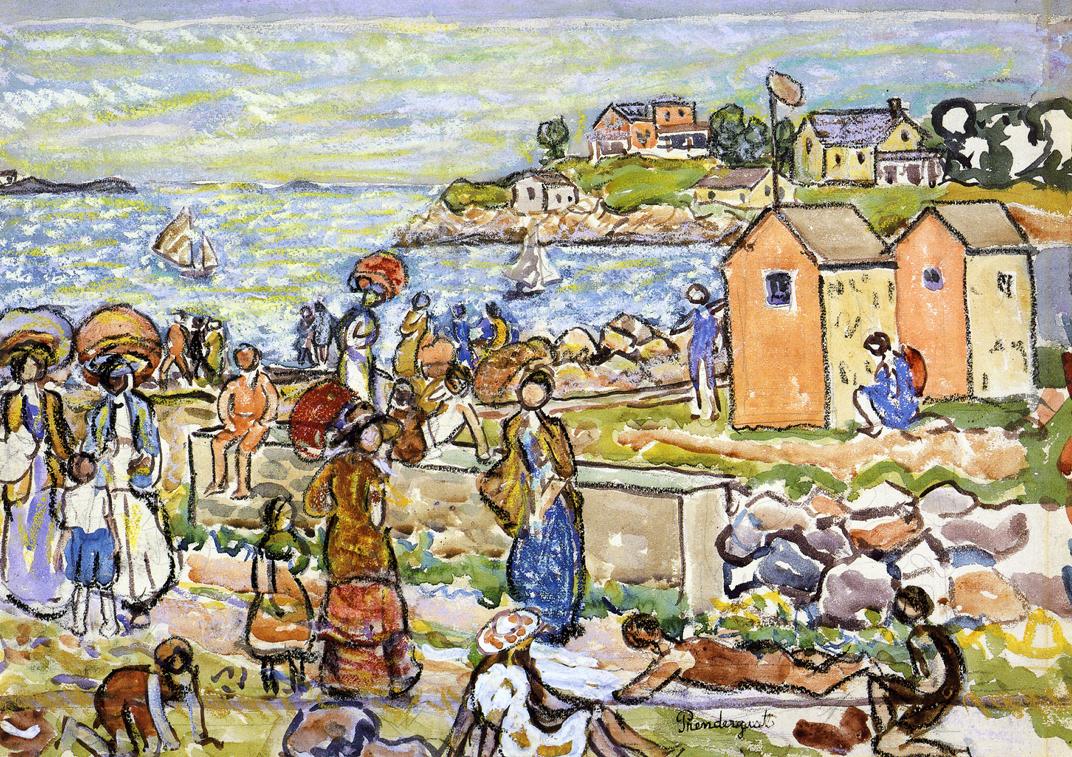 Bathers and Strollers by Maurice Prendergast,A3(16x12")Poster