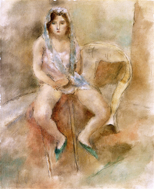 Girl in a Mantle by Jules Pascin,16x12(A3) Poster