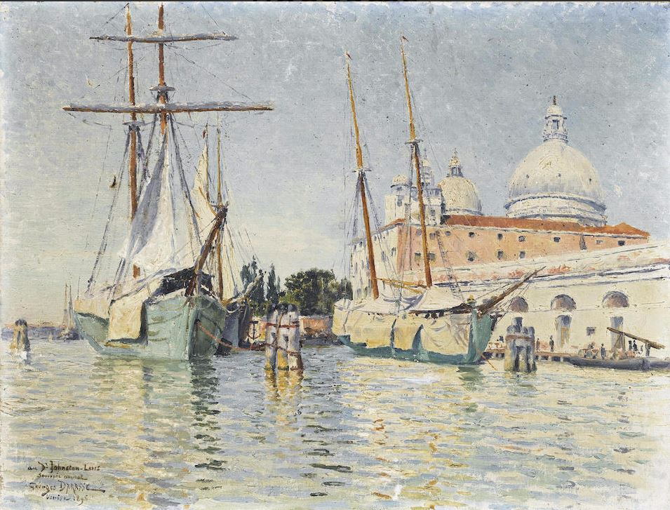 Along a Quayside, Venice by George Paul Joseph Darasse,A3(16x12")Poster
