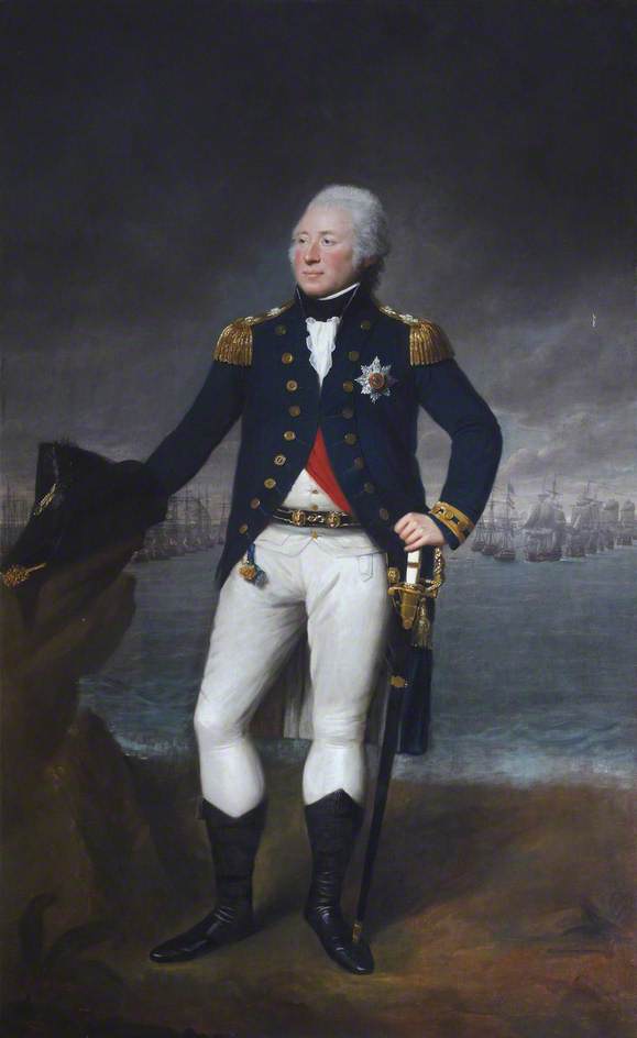 Admiral Sir Andrew Mitchell, vintage artwork by Lemuel Francis Abbott, 12x8" (A4) Poster