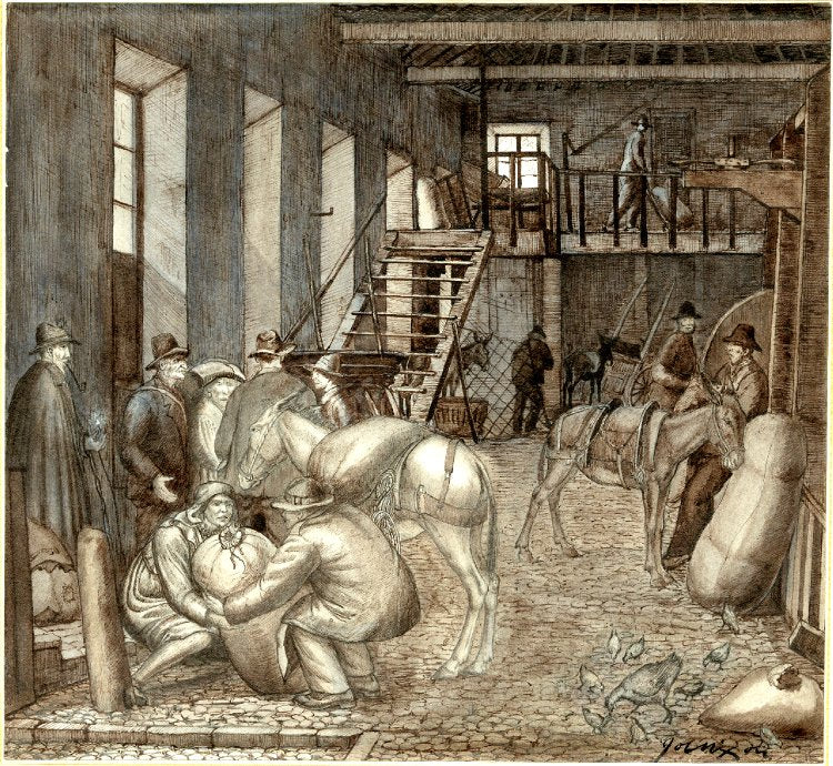 Italian flour mill by Job Nixon,16x12(A3) Poster
