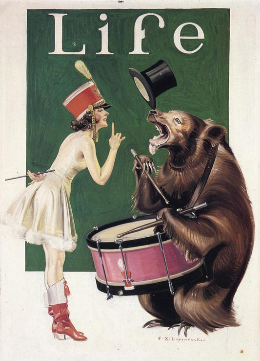The Bear Trainer by Frank Xavier Leyendecker,16x12(A3) Poster