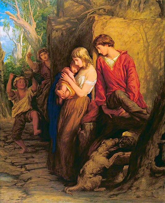 First Love, vintage artwork by William Mulready, 12x8" (A4) Poster