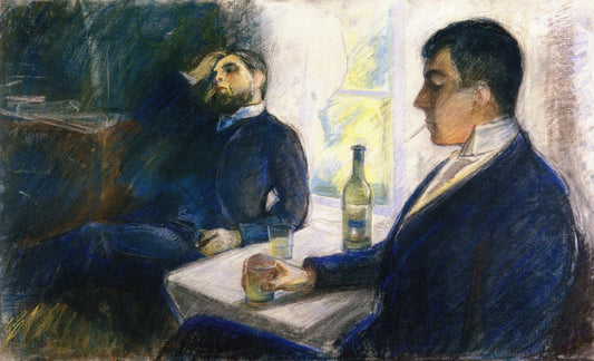 The Absinth Drinkers, vintage artwork by Edvard Munch, 12x8" (A4) Poster