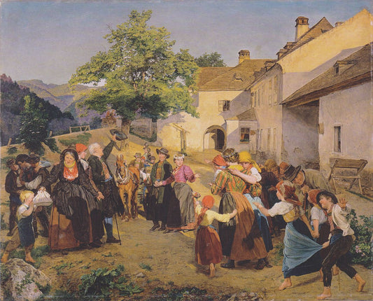 Farewell to the Bride, vintage artwork by Ferdinand Georg Waldmüller, A3 (16x12") Poster Print