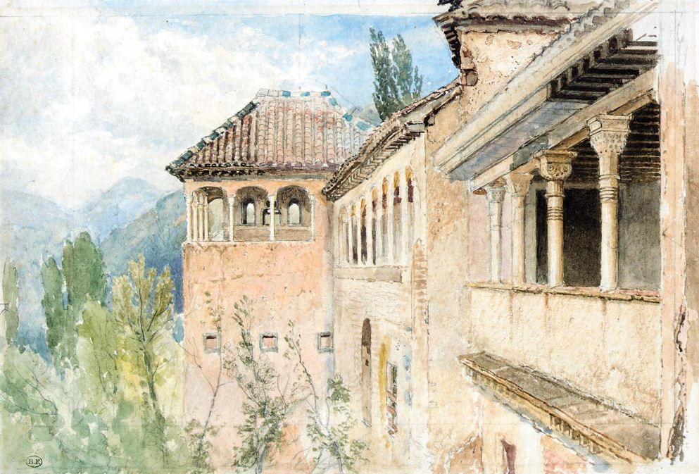 The Alhambra, Spain, vintage artwork by Myles Birket Foster, 12x8" (A4) Poster