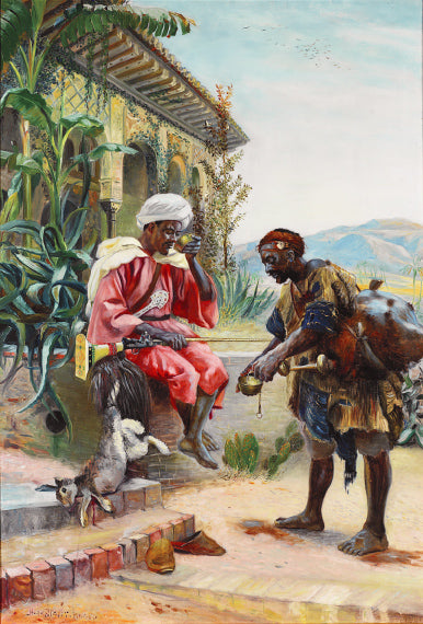 North African Hunters Resting by Hugo Birger,A3(16x12")Poster