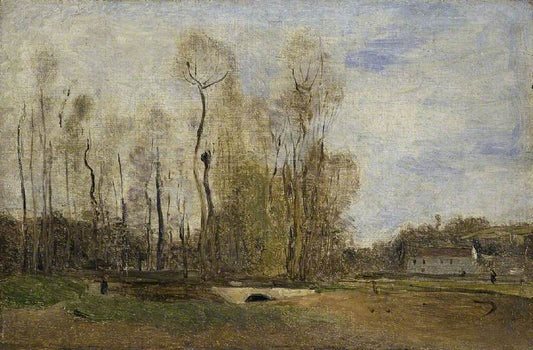 Auvers-sur-Oise, Daubigny's Pond, vintage artwork by Jean-Baptiste-Camille Corot, A3 (16x12") Poster Print