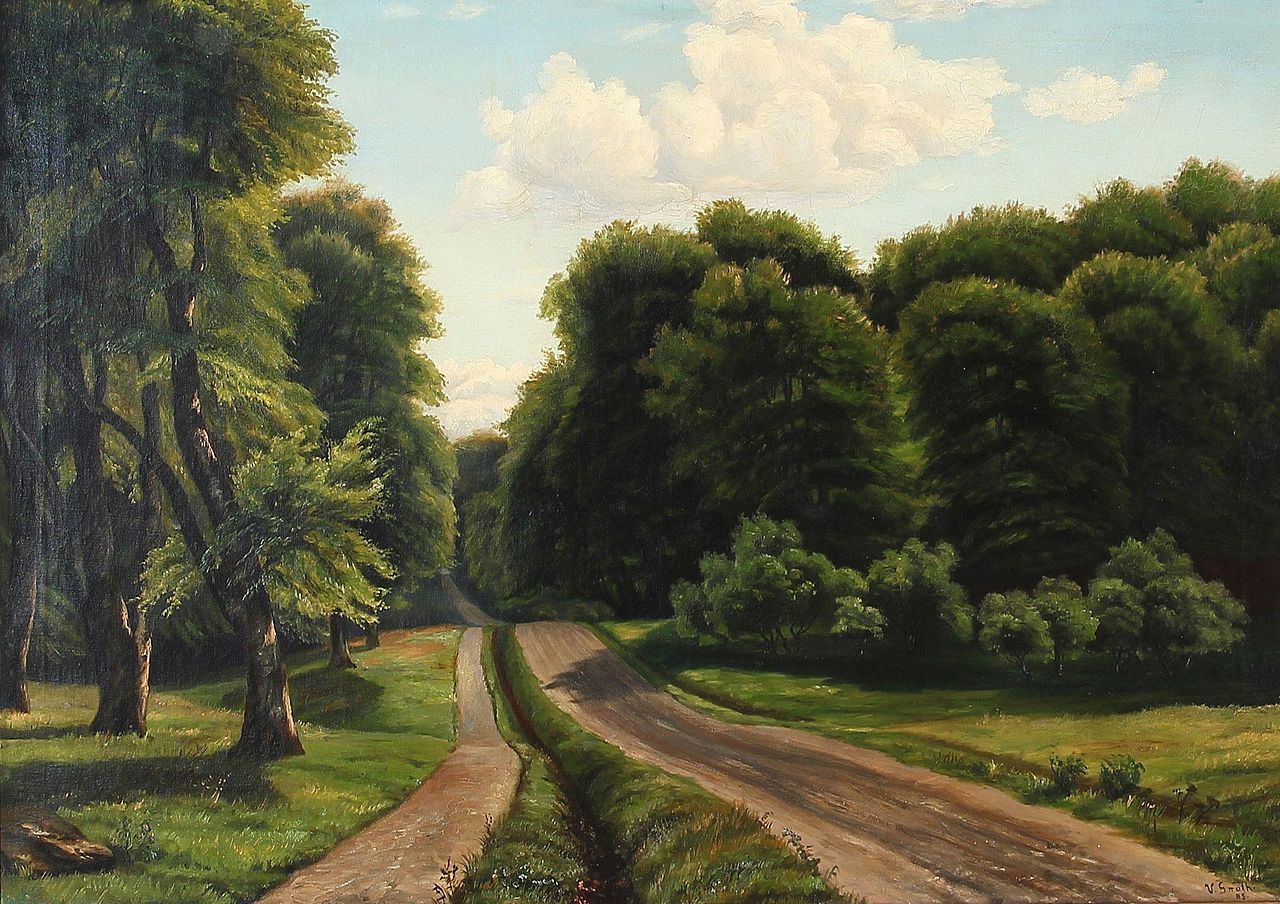Summers Day on a Forest Road, vintage artwork by Vilhelm Groth, 12x8" (A4) Poster