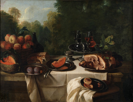 Breakfast Piece with Ham, vintage artwork by François Desportes, 12x8" (A4) Poster