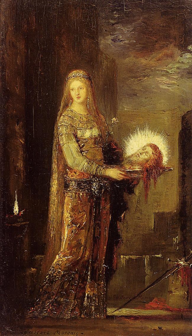 Salome Carrying the Head of John the Baptist on a Platter, vintage artwork by Gustave Moreau, 12x8" (A4) Poster