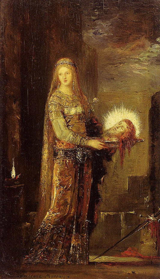 Salome Carrying the Head of John the Baptist on a Platter, vintage artwork by Gustave Moreau, 12x8" (A4) Poster