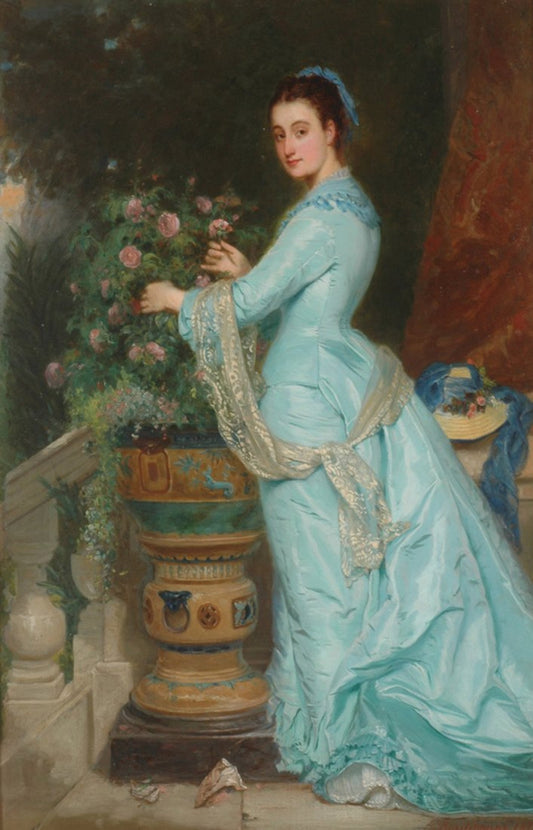 Flower Arrangement on the Balcony, vintage artwork by Charles Edouard Boutibonne, A3 (16x12") Poster Print