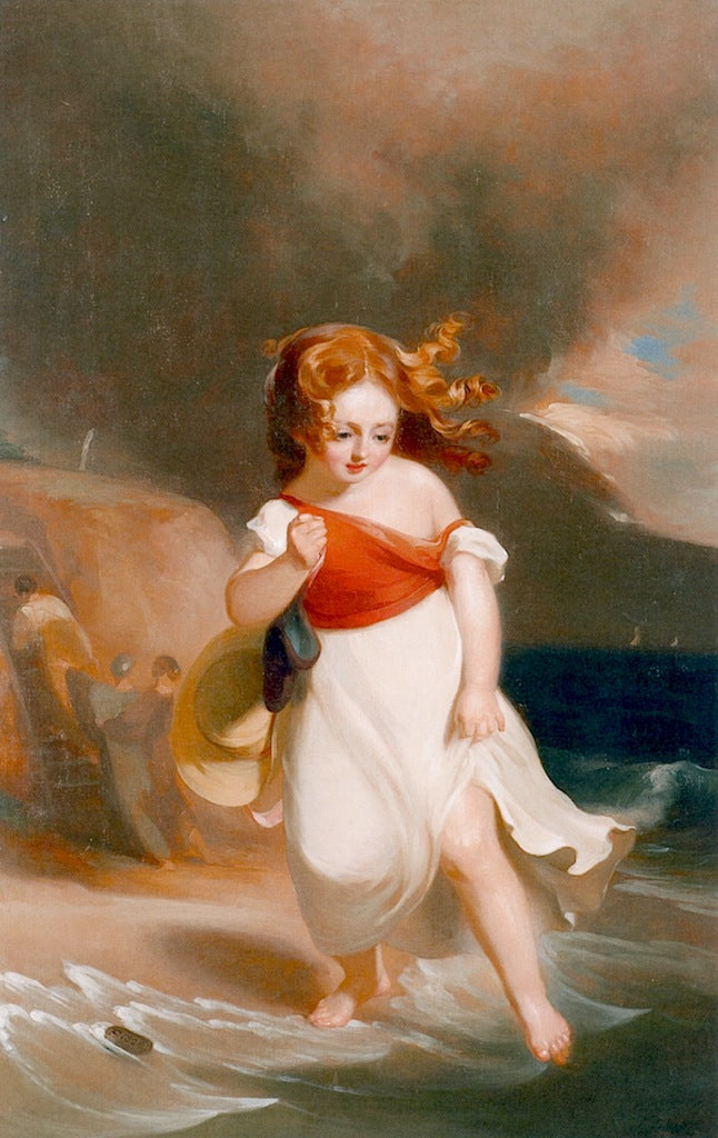 Child on the Sea Side, vintage artwork by Thomas Sully, 12x8" (A4) Poster