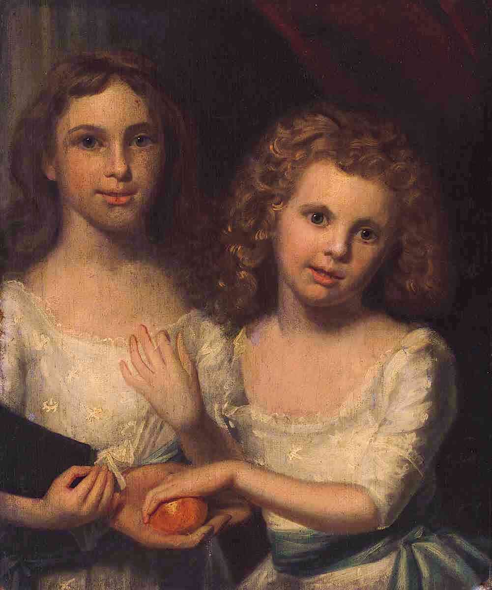 Abigail and Lucretia Callahan, vintage artwork by Ralph Earl, 12x8" (A4) Poster