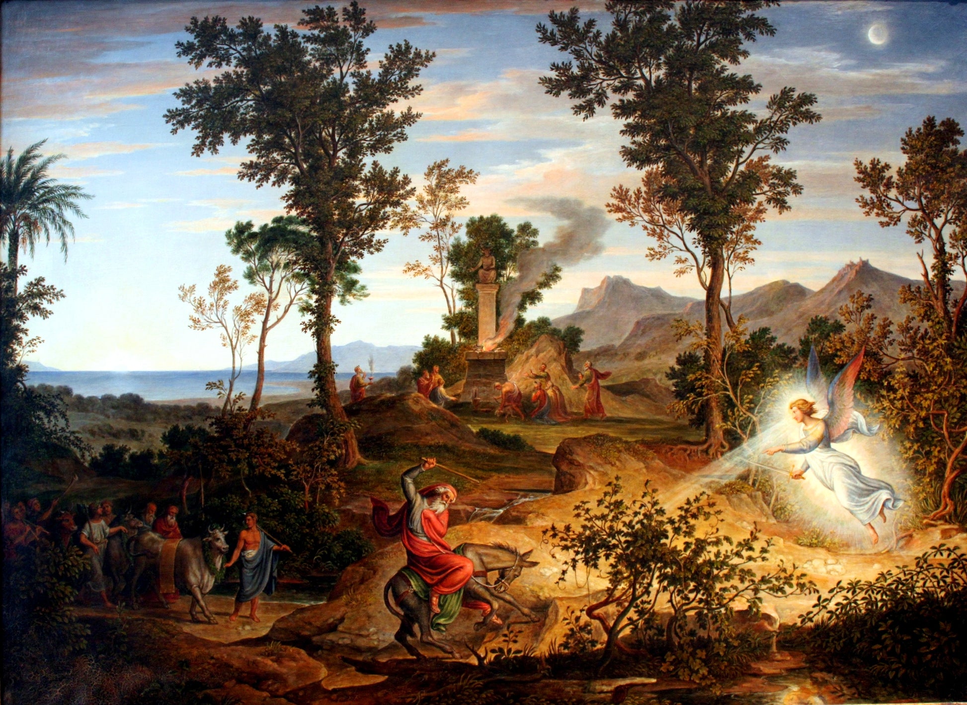 Landscape with Bileam, vintage artwork by Joseph Anton Koch, 12x8" (A4) Poster