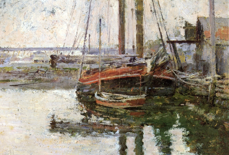 Coal Schooner Unloading, vintage artwork by Theodore Robinson, 12x8" (A4) Poster