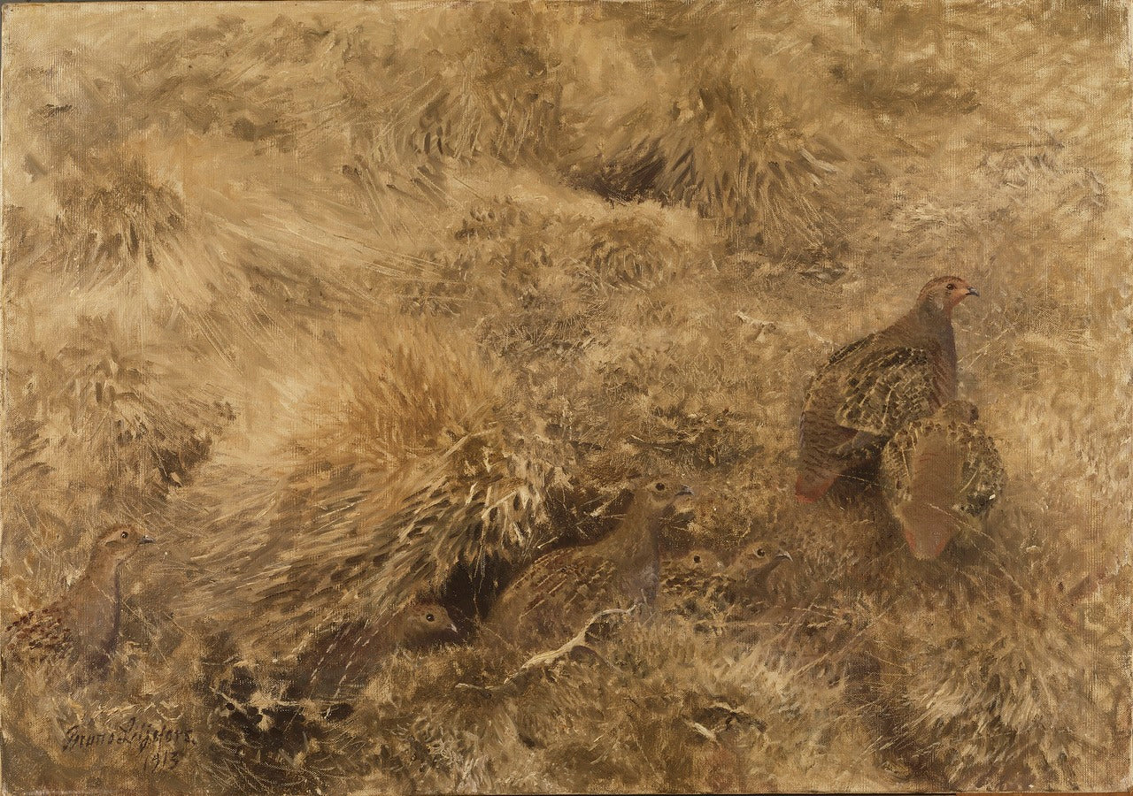 Autumn Landscape with Partridges by Bruno Liljefors,A3(16x12")Poster