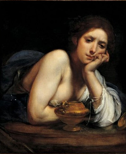 Mary Magdalena, vintage artwork by Francesco Furini, 12x8" (A4) Poster