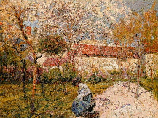 Spring at the Artist's House, vintage artwork by Victor Charreton, 12x8" (A4) Poster