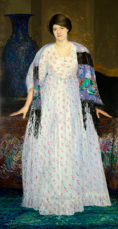 Portrait de Madame Constant Montald, vintage artwork by Constant Montald, 12x8" (A4) Poster