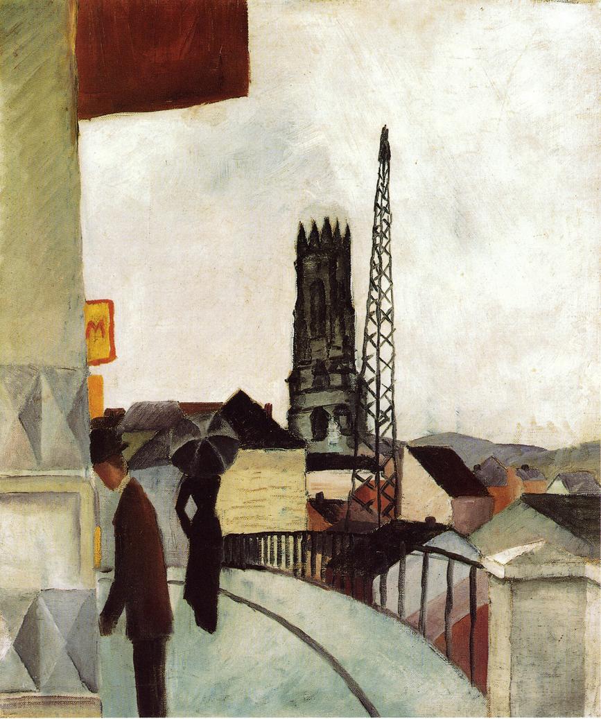 Cathedral at Freiburg, Switzerland by August Macke,16x12(A3) Poster
