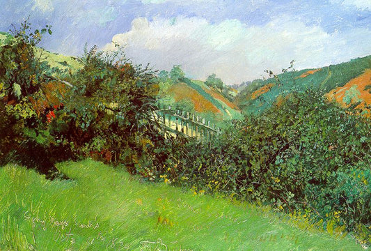 Landscape near Scarborough, vintage artwork by Frank Buchser, 12x8" (A4) Poster