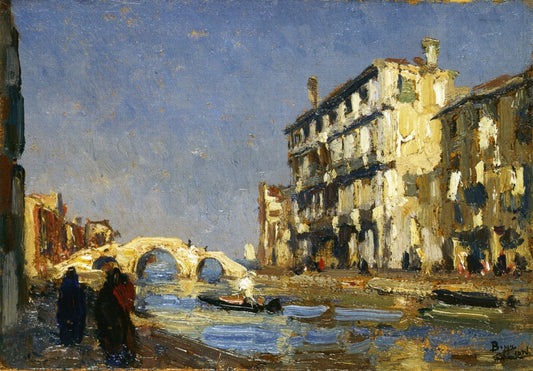 View of Canareggio, vintage artwork by Beppe Ciardi, 12x8" (A4) Poster