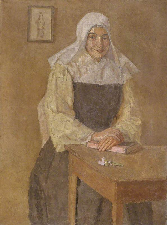 Mère Poussepin Seated at a Table, vintage artwork by Gwen John, 12x8" (A4) Poster