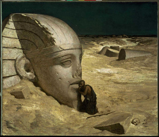 The Questioner of the Sphinx, vintage artwork by Elihu Vedder, 12x8" (A4) Poster