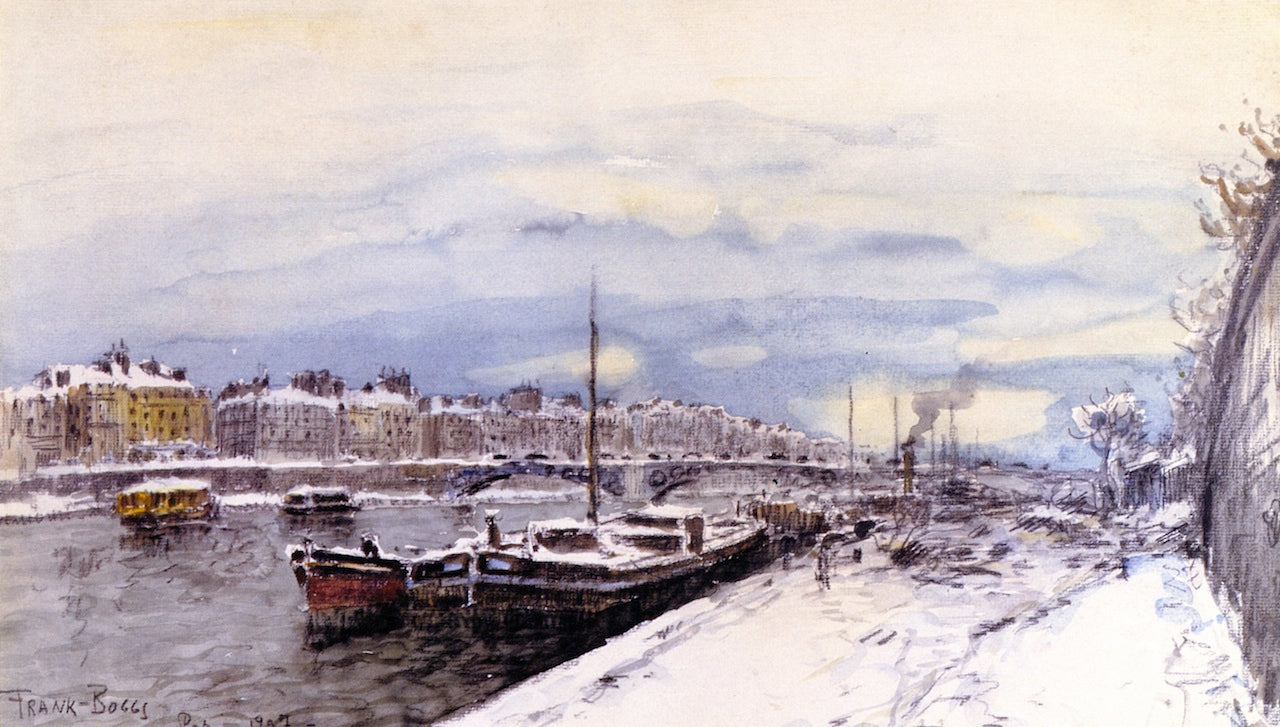 Paris Winter by Frank Myers Boggs,A3(16x12")Poster