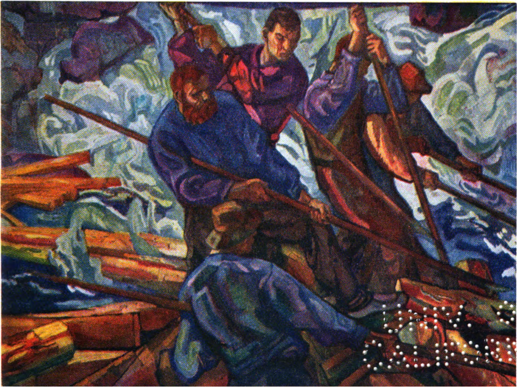 Timber Floaters, vintage artwork by Axel Torneman, 12x8" (A4) Poster