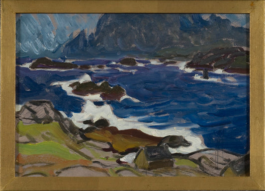 Study during a Storm. From Lofoten, vintage artwork by Anna Boberg, 12x8" (A4) Poster
