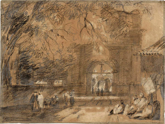 Aosta, The Arch of Augustus From the Via Sant' Anselmo, vintage artwork by Joseph Mallord William Turner, 12x8" (A4) Poster