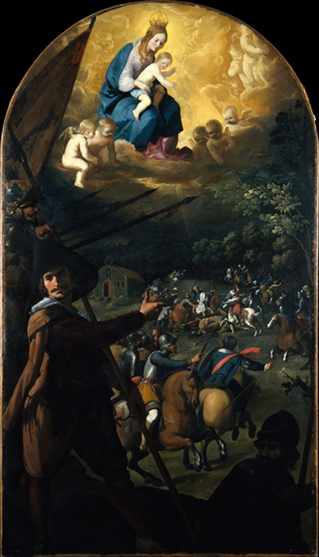 The Battle Between Christians and Moors at El Sotillo, vintage artwork by Francisco de Zurbarán, 12x8" (A4) Poster